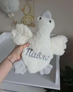 Гусачок молочний з сірим клювом та лапками, антиколікова грілочка